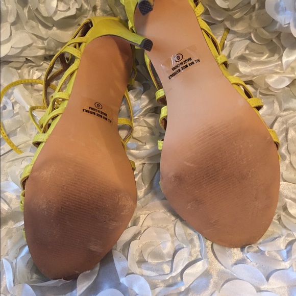 Qupid Distressed Caged Lace Up Peep Toe Heel